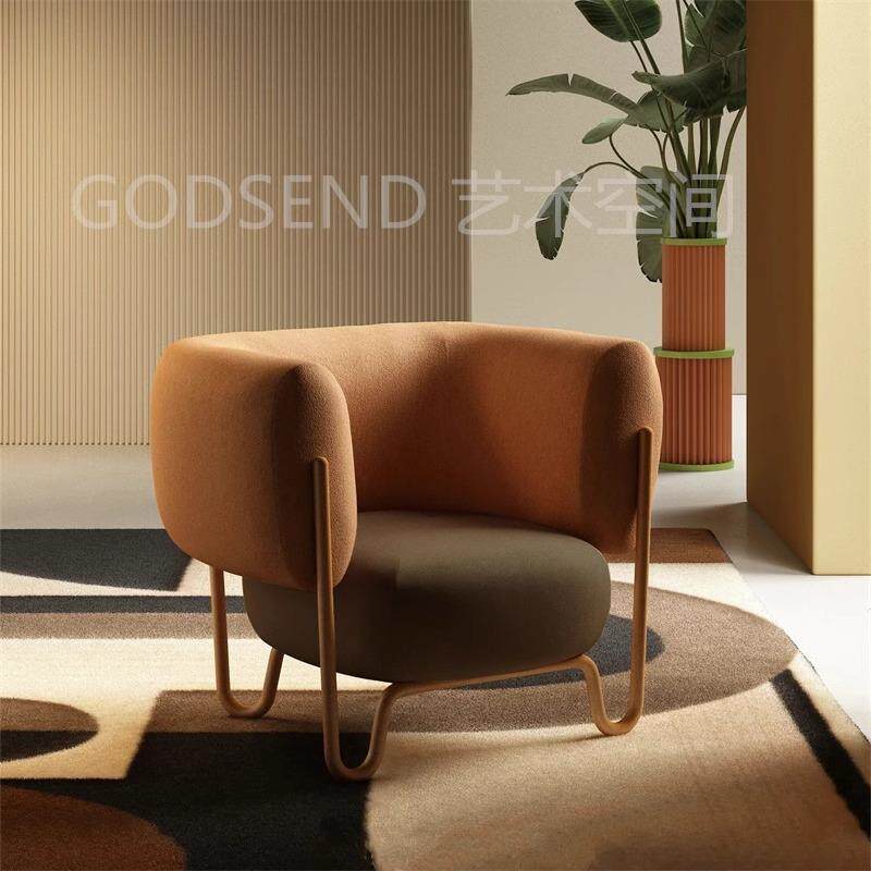 意式轻奢设计螃蟹椅复古金属客厅阳台单椅家用极简创意单人沙发椅
