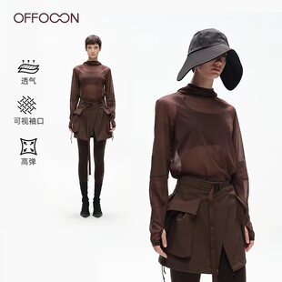 【速干透气】OFFOOON 2025女士秋季新款跑步薄外套长袖透视上衣