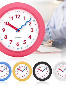 钟表儿童房幼儿园学习钟卧室挂钟静音机芯儿童学生时钟挂墙壁钟