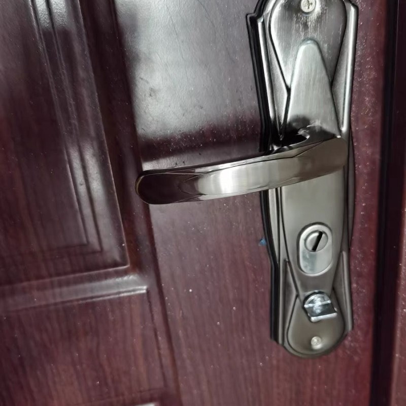 黑金刚步阳防盗门通用型门把手执手锁具9025门木门锁家用大门锁