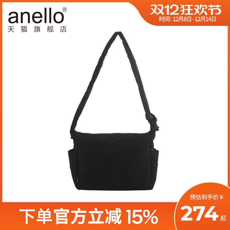anello旗舰店2025秋冬日常百搭休闲logo印花时尚拼接斜挎单肩包