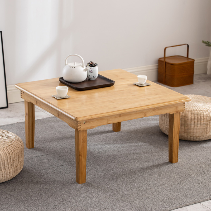 可折叠炕桌楠竹榻榻米桌正方形餐桌饭桌小茶几方桌床上矮桌子实木