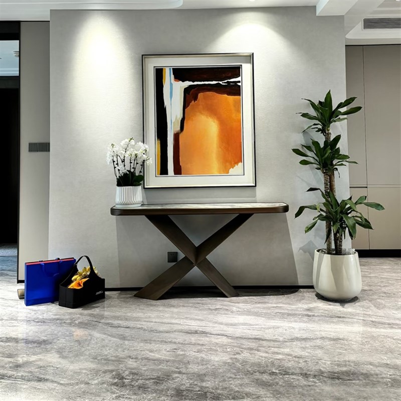 简一大理石瓷砖云朵灰同款密缝连纹600*1200900*1800客厅瓷砖地砖