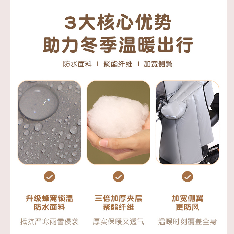 电动车挡风被冬季加绒加厚防水防风罩亲子款摩托电瓶车挡风罩新款