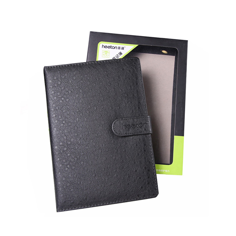 【送礼佳品】喜通经典礼盒装黑色硬皮面带纽扣笔记本文具本子a5加