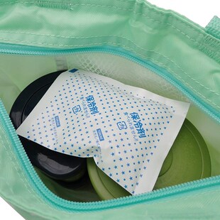 绿色圆点饭盒袋  饭盒包 保冷便当包带冰袋 防水轻便饭盒兜