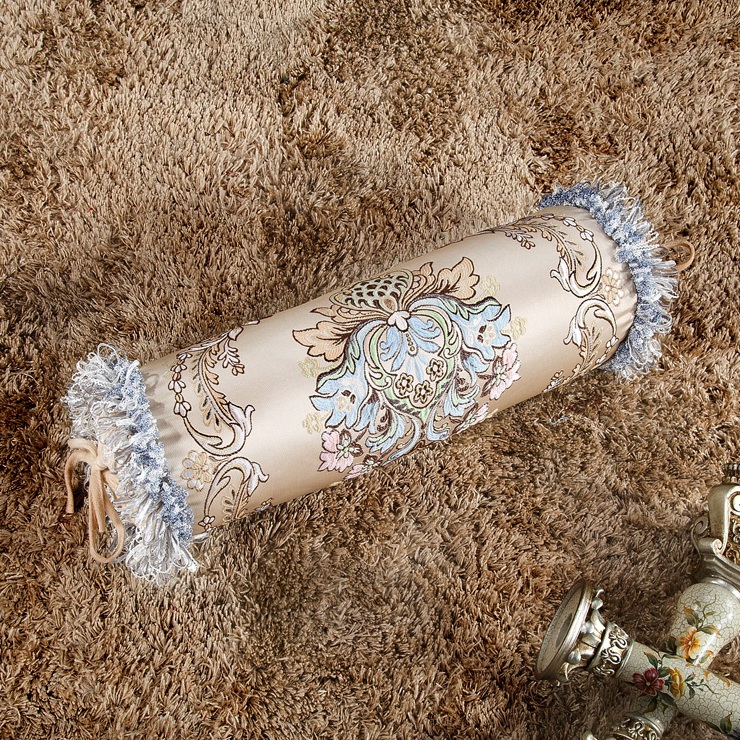 新款欧式提花糖果枕 沙发长抱枕圆柱形靠垫小号大号可拆卸拆洗