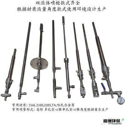 双流体脱硝喷枪 氨水尿素喷枪 耐高温310S不锈钢空气雾化脱硝设备