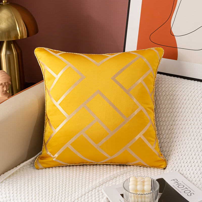 实木沙发靠垫新中式轻奢抱枕家用红黄色中国风客厅靠枕摆设含枕芯