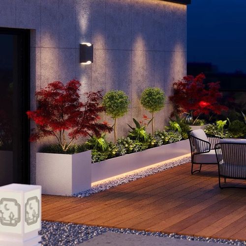 户外庭院隔断花箱组合花园绿植种植箱园林景观围挡不锈钢花槽定制