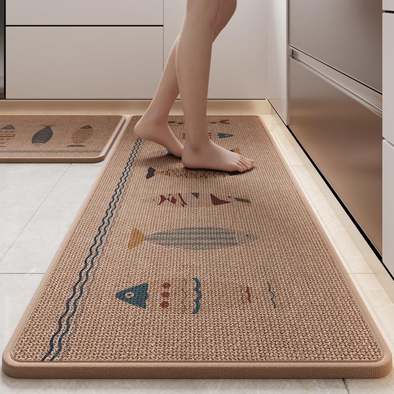 厨房地垫吸水吸油免洗可擦地毯门口防滑脚垫家用长条门垫耐脏垫子
