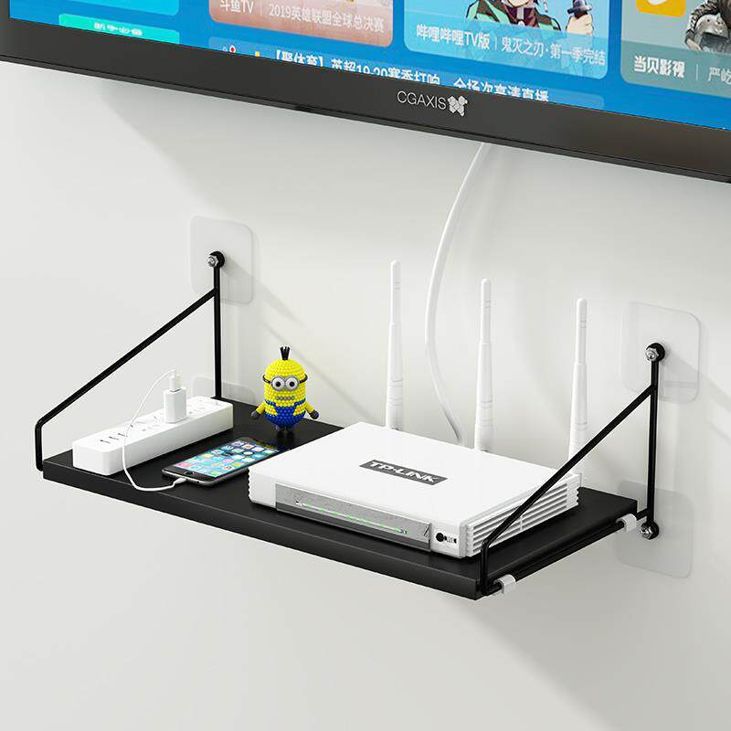 座机电话挂壁支架路由器散热器放路由器置物架免打孔托架极窄架子