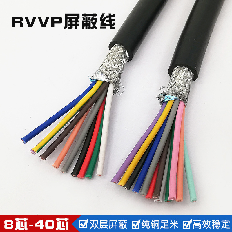 RVVP141620芯0.20.30.50.75平方铜芯屏蔽信号控制线电缆迎科电缆