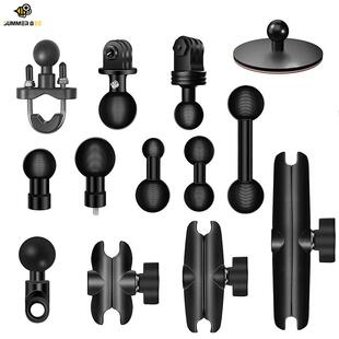 25mm球头摩托车u型管锁框后视镜反光M8运动相机固定支架加长吸盘