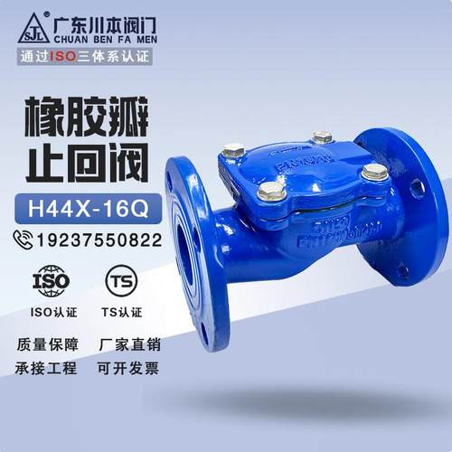 橡胶瓣止回阀HX-Q球墨铸铁单向阀卧式止回阀污水自来水DN