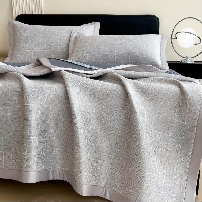 【格格专享】【三晟SanSheng】冰感乙纶可水洗凉席三件套