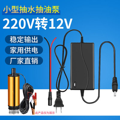 电动抽水泵家用电源适配器220V转12V小型潜水泵抽油泵转换器直流A