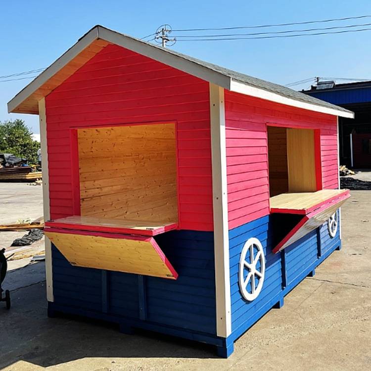 户外移动售货亭摆摊小吃售卖亭防腐木屋岗亭景区设备房公园售票厅