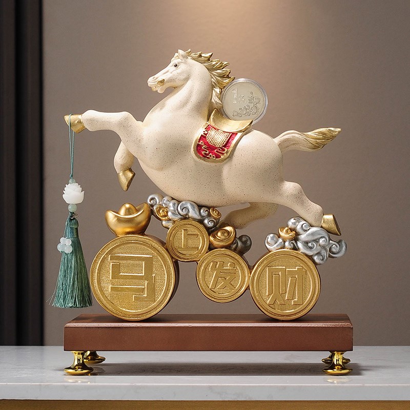 马上发财摆件客厅轻奢高档店铺前台E桌面装饰开业礼物乔迁新居礼