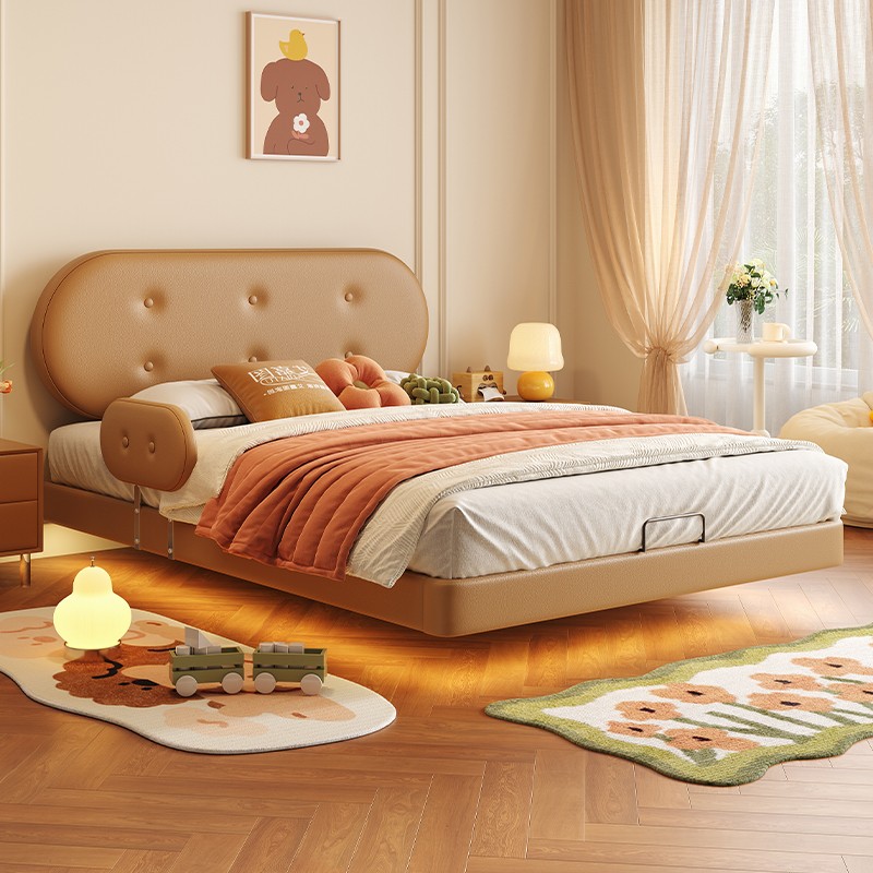 儿童床女孩公主床男孩悬浮床1.5米饼干单人床小户型薄床头带护栏