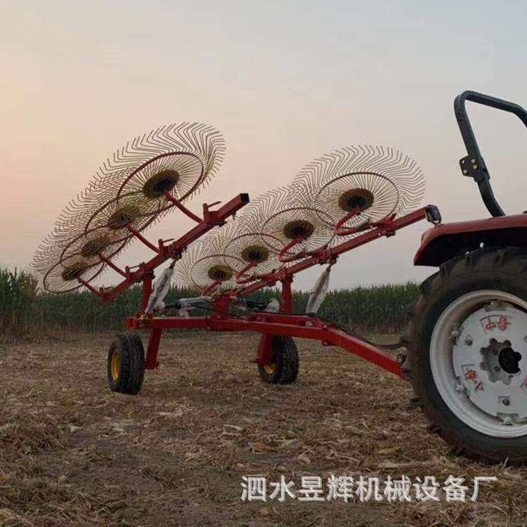 昱辉圆盘式后悬挂式多指盘搂草机牵引式秸秆牧草摊平翻晒机