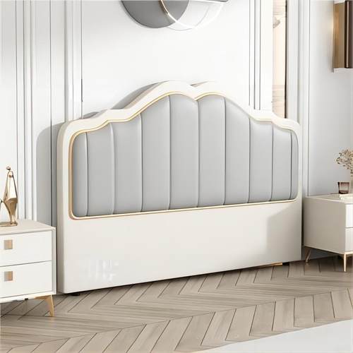 实木软包床头板简约现代落地靠背板轻奢科技布新款单买可定制靠背