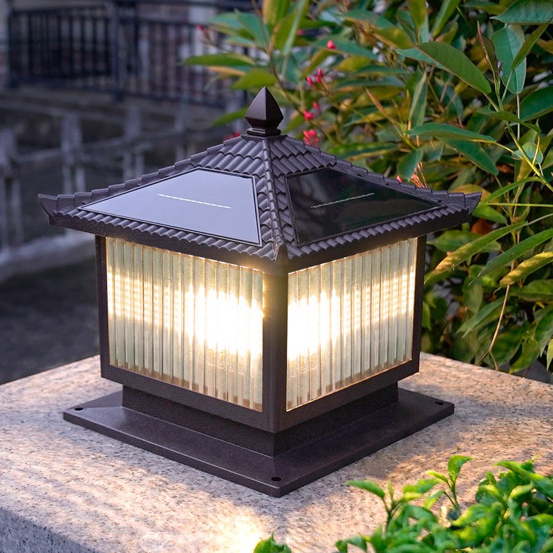 太阳能柱头灯户外防水庭院灯围墙大门别墅花园室S外院子围栏柱子