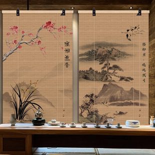 竹帘卷帘窗帘阳台客厅遮光遮阳帘禅意复古挂帘茶室装 中式 饰屏风帘