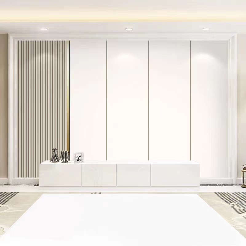 电视背景墙c壁画客厅2022新款仿格栅软包墙布现代简约大气影视壁