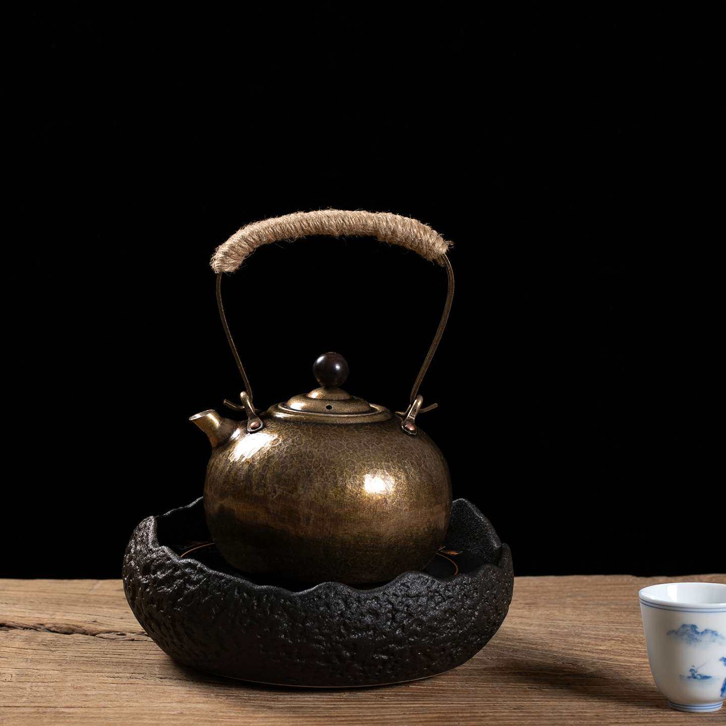 铜壶烧水壶围炉煮茶壶手工纯紫铜茶壶家用沏中式纯手工茶具电陶炉