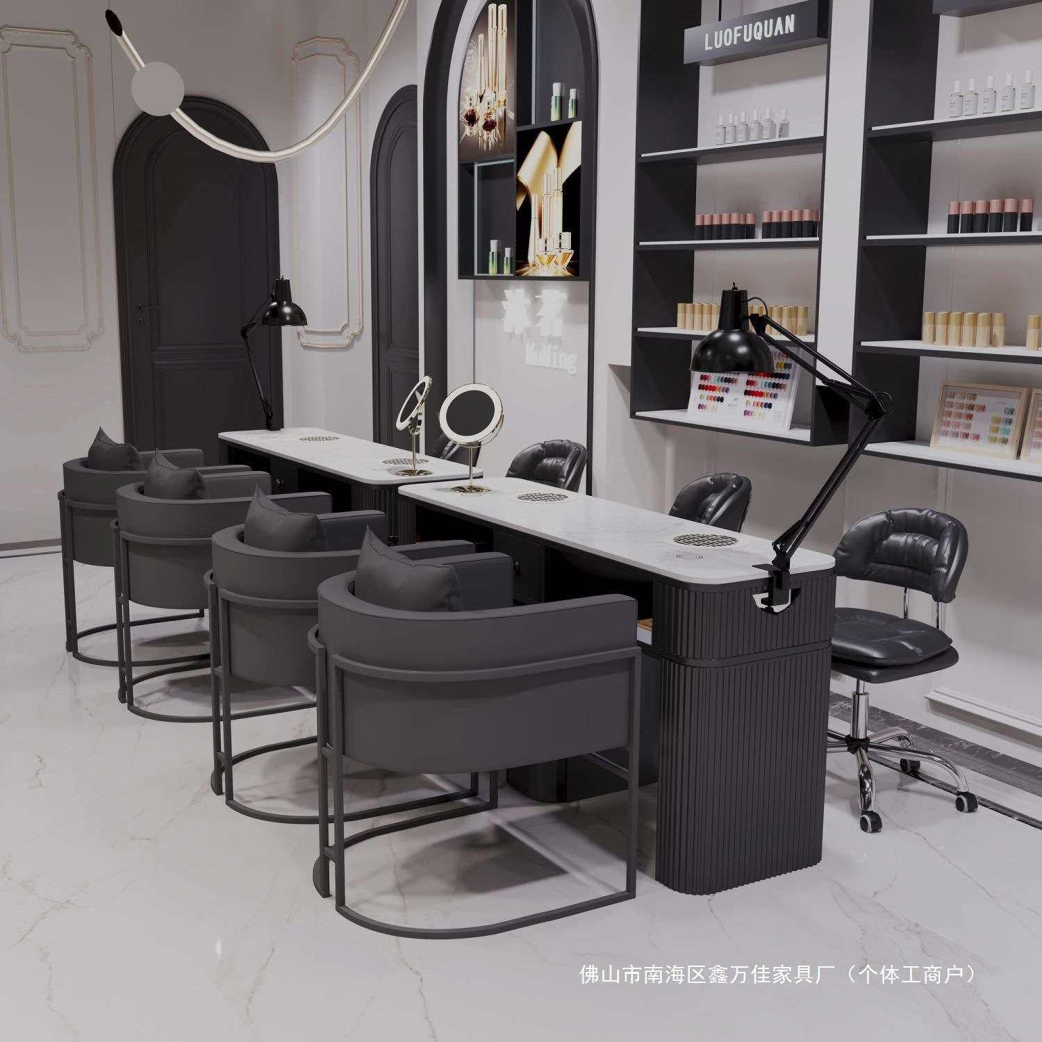 2025新款大理石大功率吸尘器美甲桌椅套装美甲店感网红美新品