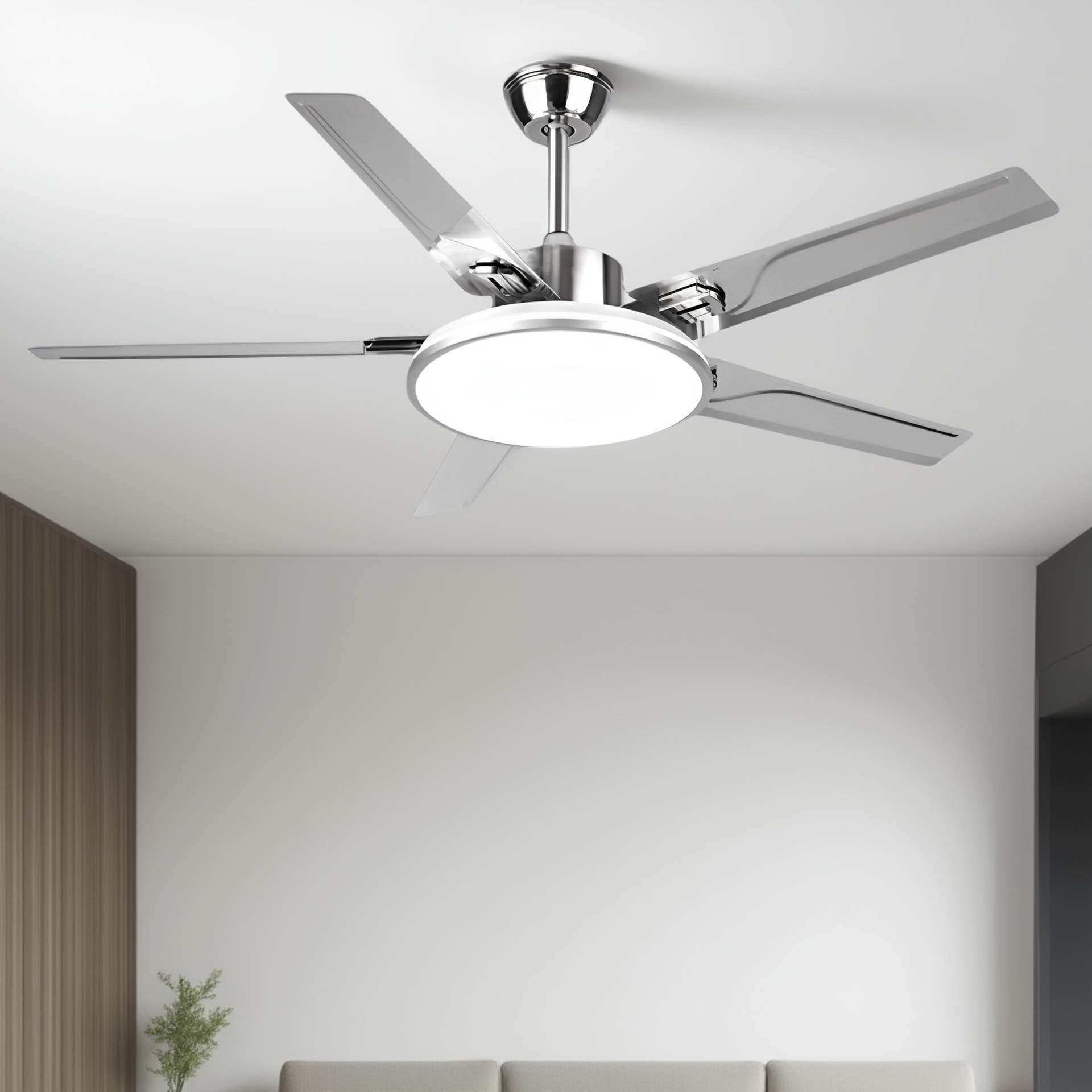 52寸五叶吊扇灯不锈钢家用客厅餐厅吊式带电风扇吊灯一体护眼,鲜花速递/花卉仿真/绿植园艺,割草机/草坪机,淘宝优惠券,粉丝福利购,淘宝优惠卷