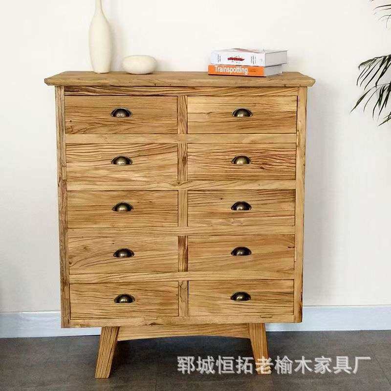 老榆木靠墙边柜复古多层储物柜落地家用小型收纳柜原木餐边柜,电子元器件市场,其它元器件,淘宝优惠券,粉丝福利购,淘宝优惠卷