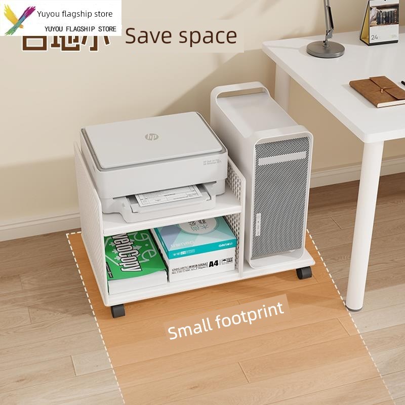 办公室打印机架地板立式多层可移动存储架文件P架计算机主机箱支