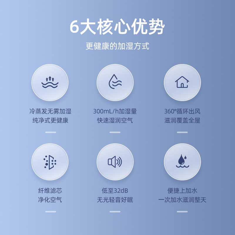 亚都无雾加湿器家用静音母婴级小型客厅卧室纯净型冷蒸发空气净化