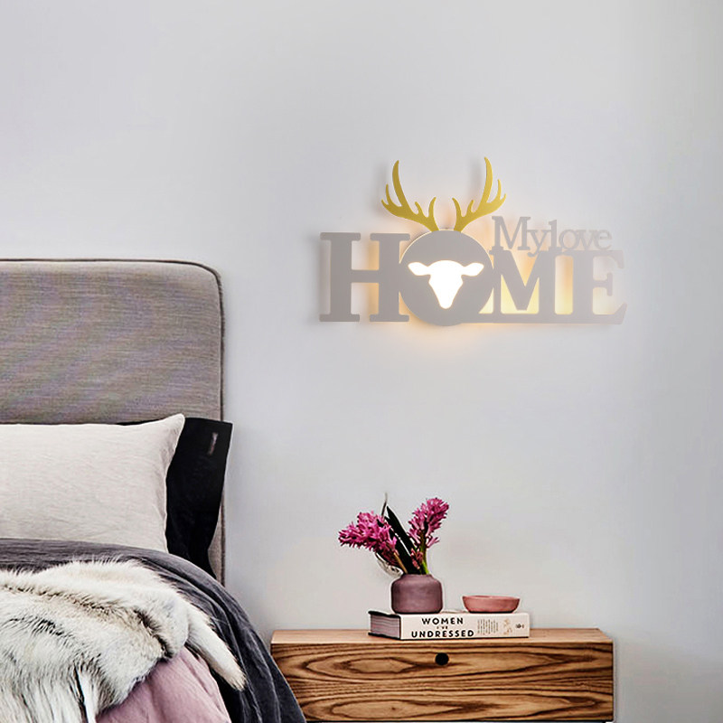 ld英文字母灯家用客厅背景墙装饰壁灯现代灯床头过道壁灯