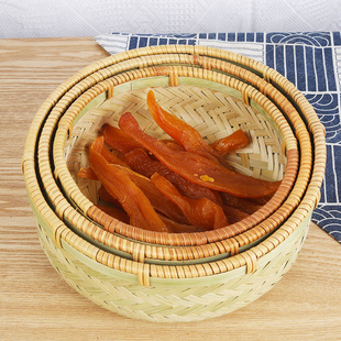 竹编竹篮子竹筐家用水果篮果盘零食筐创意精致藤条口天然竹制品