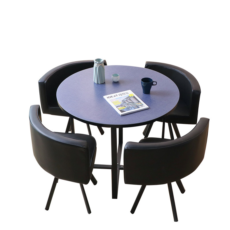 台布圆桌桌布纯蓝色办公书桌桌布圆形桌垫防水防油免洗防烫厚