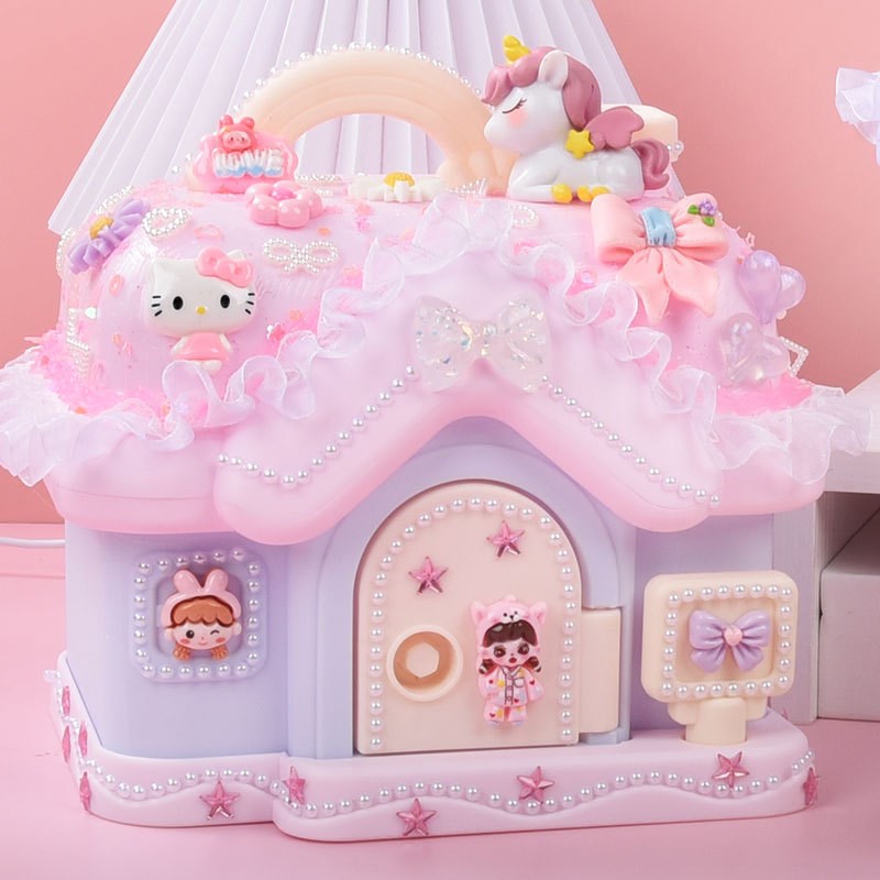 哈贝熊心愿小屋存钱罐儿童手工材料包奶油胶卡通创意小房子储蓄罐