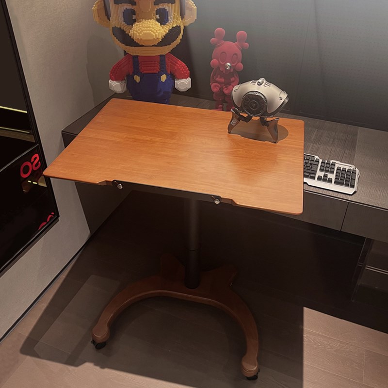 格帕实木可折叠升降电脑桌移动家用小户型学公沙发桌床边书桌