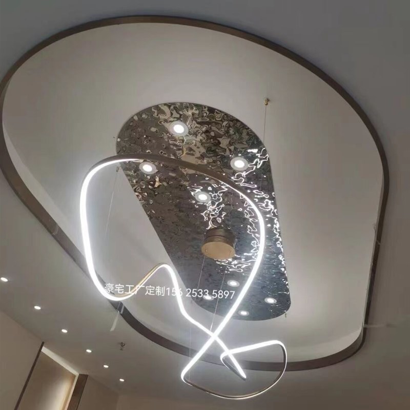 22设计师吊灯具线条异形艺术餐厅前台吧台展厅专卖店样板间定制