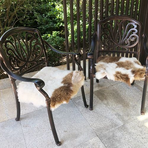 自然花色羊皮坐垫皮毛一体冬季保暖加厚皮草垫子纯羊毛方形椅垫