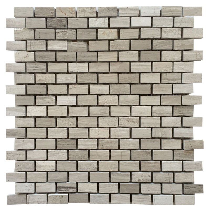 天然石材马赛克瓷砖大理石卫生间工字拼灰木纹小垒砖地砖浴室吧台