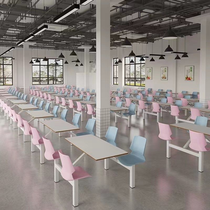 连体快餐桌椅组合学校单位公司美食城餐饮店小吃店大排档食堂桌椅,商业/办公家具,食堂餐桌椅,淘宝优惠券,粉丝福利购,淘宝优惠卷