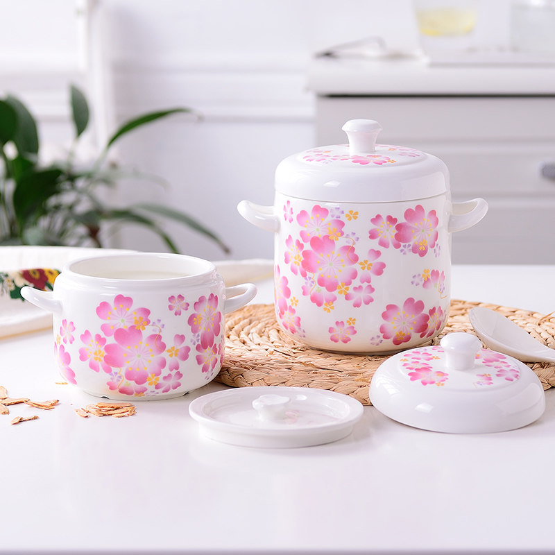 雪诺 炖盅骨瓷陶瓷炖燕窝人参汤盅煲汤炖锅单盖双盖隔水炖盅包邮