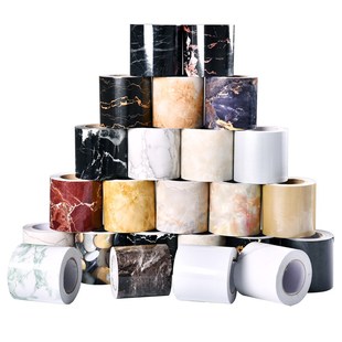 踢脚线墙贴自粘地脚线腰线窗台过道走廊装 饰波导线大理石瓷砖贴纸