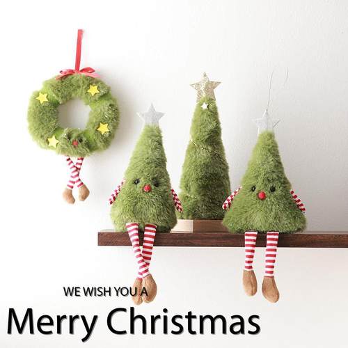 耶诞节装饰品花环精灵耶诞树装饰挂饰布艺姜饼人娃娃汽车挂件礼物