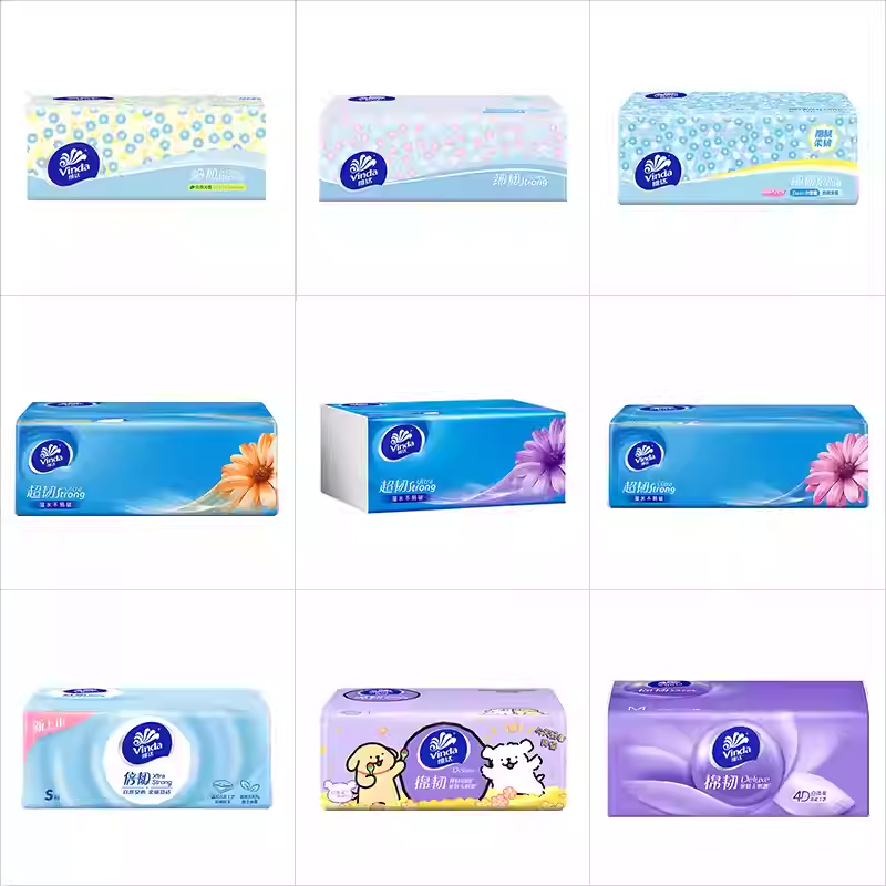 维达抽纸超韧100抽4包家用面巾纸