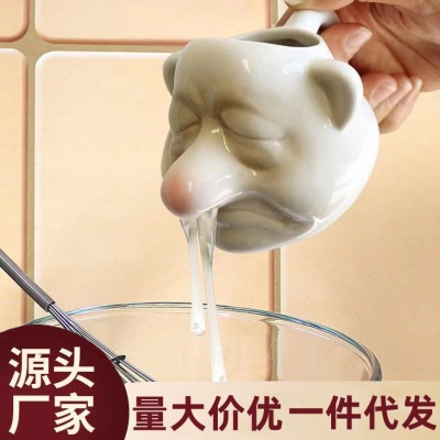 陶瓷创意厨具鼻涕矮人蛋清分离器 陶瓷大鼻子蛋清蛋黄过滤器