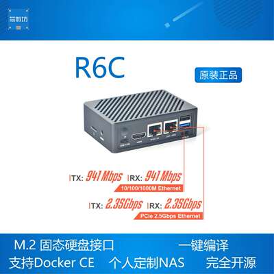友善NanoPi R6C 路由开 发板2.5G 千兆RK3588S 8+32GB SSD扩展